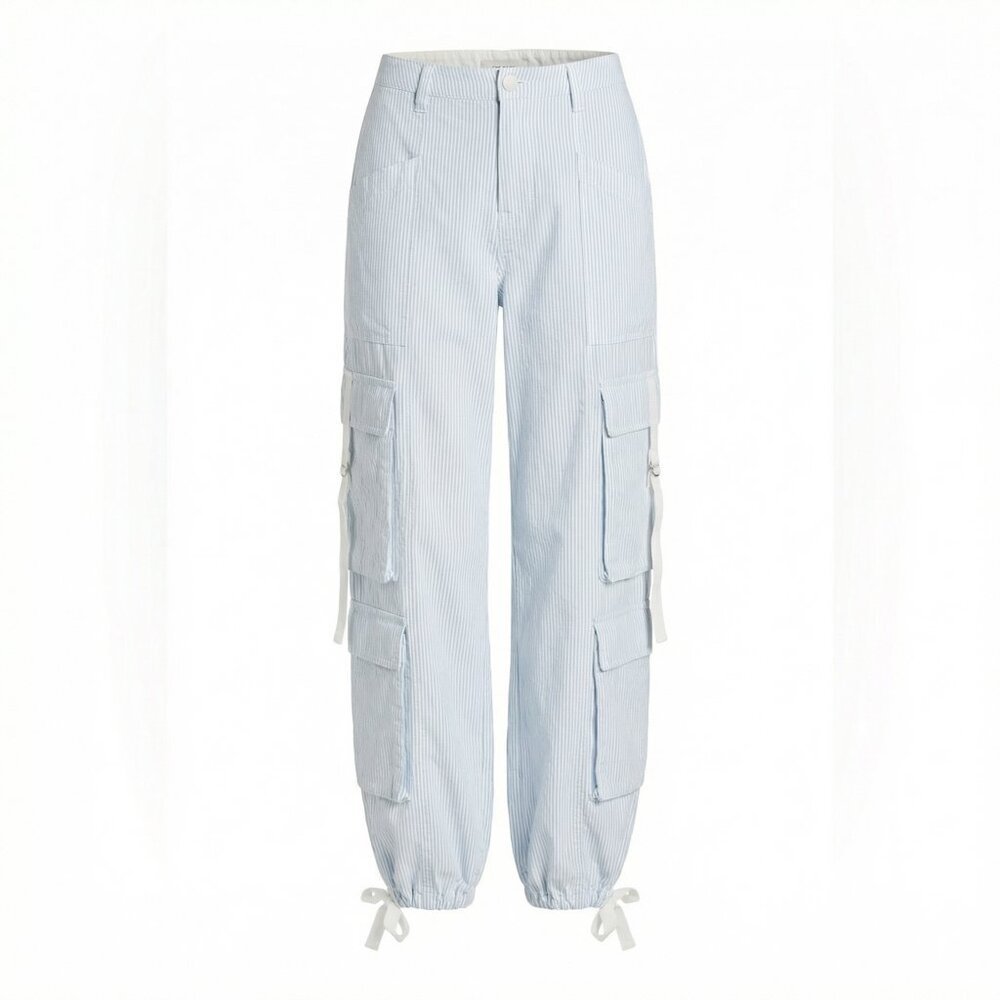 BlankNYC Cargo Pants Women’s Blue Pinstripe
